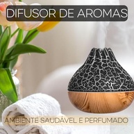 Difusor de Aromas Ultrassônico 300ml com Design Vulcânico e LED Multicolorido - Base em Madeira - imagem 5