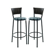 Kit 2 Banquetas Altas de Fibra Sintética para Cozinha - Design Moderno Argila (Preto Florido) - imagem 2