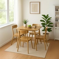 Mesa Sofia Quadrada 70cm em MDF Louro Freijó com Pés de Madeira - Design Moderno e Resistente - imagem 3
