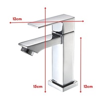 Torneira de Banheiro Quadrada Luxo 1/4 Volta em Aço Inox Cromado - Design Moderno para Pia e Bancada - imagem 3