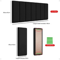 Conjunto Cabeceira Cama Casal 1,40 Modulada com Criado Mudo - Design Moderno Cinza - imagem 4