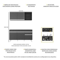 Armário de Cozinha Compacto Veneza Multimóveis - Design Moderno e Funcionalidade - imagem 4