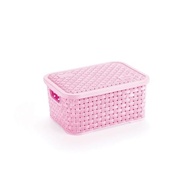 Cesto Organizador Rattan Rosa Baby - Design Elegante e Prático para Casa - imagem 2