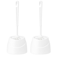 Kit 2 Escovas Sanitárias com Suporte Branco - Design Moderno e Cabo Longo Antirrespingo - imagem 1