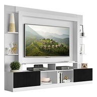 Rack Estante Oslo para TV 65" com 2 Portas - Design Moderno em Branco/Preto - imagem 5