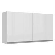 Armário Aéreo Madesa Acordes 120cm em MDF com Portas Branco Brilho - Design Moderno e Resistente - imagem 2