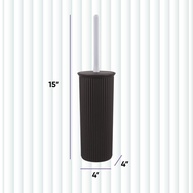 Conjunto Escova e Suporte para Vaso Sanitário com Design Canelado - Marrom (Pacote com 2) - imagem 1