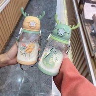 Garrafa D'água Infantil Alce com Canudo e Chifres - Design Divertido e Prático para Crianças - imagem 5