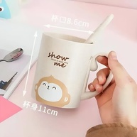 Caneca Infantil BPA FREE com Alça e Colher em Aço Inox - Design Coelho - imagem 3