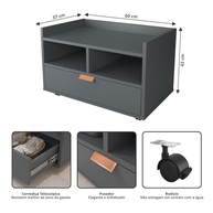 Gabinete Organizador para Banheiro com Rodízios e Design Cobreado Moderno - imagem 3