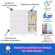 Quarto de Bebê Completo com Guarda-Roupa e Cômoda Uli - Design Moderno e Seguro - imagem 5