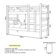 Beliche Solteiro Compacta 2 em 1 com Design Moderno | Transforme em Duas Camas Individuais (Branco) - imagem 3