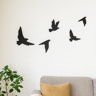 Conjunto Decorativo de Pássaros em MDF Preto - Design Moderno para Quarto, Sala e Escritório - imagem 4