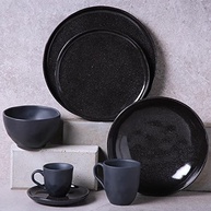 Conjunto com 6 Pratos Rasos Bio Stoneware Black Sand – Design Artesanal e Resistente - imagem 5