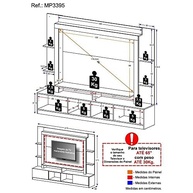 Rack Estante Oslo 65" com 2 Portas | Design Moderno em Branco e Laca Fumê - imagem 4