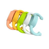 Pacote com 5 Alças de Silicone para Mamadeiras - Design Colorido e Seguro para Autoalimentação - imagem 4