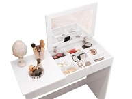 Penteadeira com Espelho e Porta Joias Paris Branco - Design Elegante e Funcional para seu Quarto - imagem 2