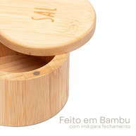 Saleiro Redondo de Bambu com Tampa 9cm - Design Sustentável e Elegante - imagem 4