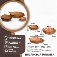 Kit Travessas de Porcelana Folha Romana - Design Natural para Mesa Posta Elegante - imagem 4