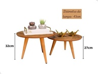 Mesa de Centro Redonda Tripé Retro em Freijó - Design Elegante e Funcional para sua Sala - imagem 3