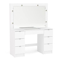Penteadeira Camarim França com Espelho e 7 Gavetas – Design Sofisticado em Branco Politorno - imagem 2