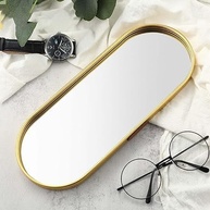 Bandeja Decorativa com Espelho Oval Premium - Metal Resistente e Design Sofisticado - imagem 2