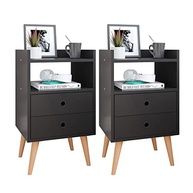 Conjunto Mesa de Cabeceira Retro com 2 Gavetas - Design Moderno e Funcional para seu Quarto - imagem 2