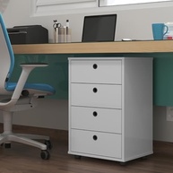 Gaveteiro Multiuso Classic 4 Gavetas para Cabeceira e Escritório | Design Moderno Branco - imagem 5