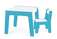 Conjunto Mesa e Cadeira Infantil Azul Junges - Design Seguro e Ecológico - imagem 1