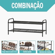Sapateira Organizadora Portátil com 2 Prateleiras – Design Moderno para 8 Pares, Leve e Resistente - imagem 5