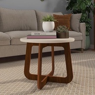 Mesa de Centro em MDF com Design Moderno - Jasmin Cor Cedro/Off White - imagem 3