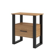 Mesa de Cabeceira Moderna com 1 Gaveta Dalla Costa - Design Freijó/Preto Fosco - imagem 1