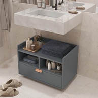 Gabinete Organizador para Banheiro com Rodízios e Design Cobreado Moderno - imagem 4