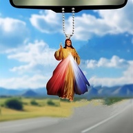 Ornamento Carro Jesus Acrílico Multicolorido: Design Firme e Corajoso | Presente Ideal - imagem 1