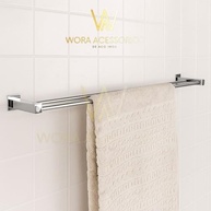 Porta Toalha Duplo 70cm Inox 304 para Banheiro - Design Moderno e Resistente - imagem 5
