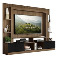 Rack Estante para TV até 65" Oslo Multimóveis - Design Moderno com 2 Portas e Painel Madeirado/Preto - imagem 4