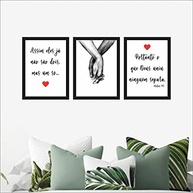 Kit 3 Quadros Decorativos Mãos Dadas - Design Moderno para Quarto de Casal - imagem 5