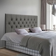 Cabeceira Capitonê para Cama Box Casal Queen 1,60m - Suede Cinza com Design Moderno - imagem 3
