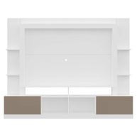 Rack Estante Oslo 65" com 2 Portas | Design Moderno em Branco e Laca Fumê - imagem 1