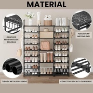 Sapateira Vertical 9 Níveis - 50-55 Pares | Estrutura em Metal Resistente, Design Compacto e Moderno - imagem 5