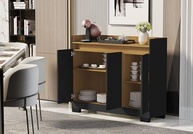Rack Aparador Ryzen 3 - Design Retro Moderno com 3 Portas para Sala, Escritório ou Cozinha - imagem 5