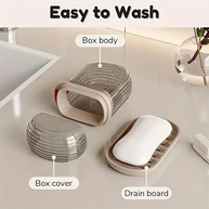 Mini Caixa de Sabão Portátil com Tampa - Design Selado em PET Ideal para Viagens e Acampamentos - imagem 4