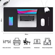 Mouse Pad Desk Pad Couse Couro Ecológico 90x40cm Premium + Porta-Copos - Elegância e Produtividade - imagem 3