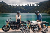 Botas de motociclista femininas com detalhes de zíper e renda, botas pretas de motociclista com salto, design clássico de arreio, cano médio - imagem 3
