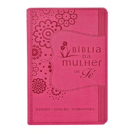 Bíblia da Mulher de Fé NVI em Couro Soft Rosa: Inspiração Diária para Sua Jornada - imagem 1