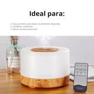 Umidificador Difusor Aromatizador com LED 7 Cores - 700ml, Silencioso, Bivolt - imagem 3