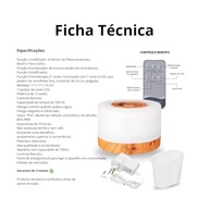 Umidificador Difusor Aromatizador com LED 7 Cores - 700ml, Silencioso, Bivolt - imagem 5