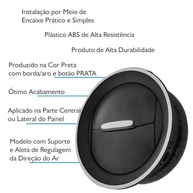 Kit 4 Difusores de Ar Gol, Voyage e Saveiro G5/G6 - Preto com Aro Prata - imagem 4