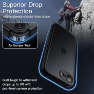 JETech Capa Matte iPhone 16e 6.1" 2025: Proteção Militar Anti-Impacto e Anti-Impressão Digital (Preta) - imagem 4