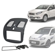 Moldura Fiamon 2 Din 7" Grafite Escuro Brilhante para Fiat Grand Siena e Palio Sporting - imagem 1